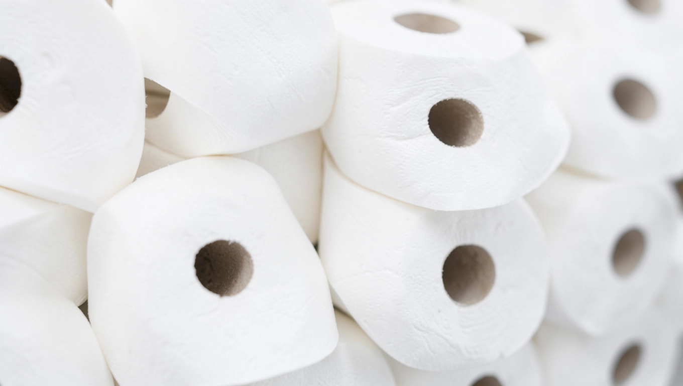 Biały papier toaletowy po bieleni
