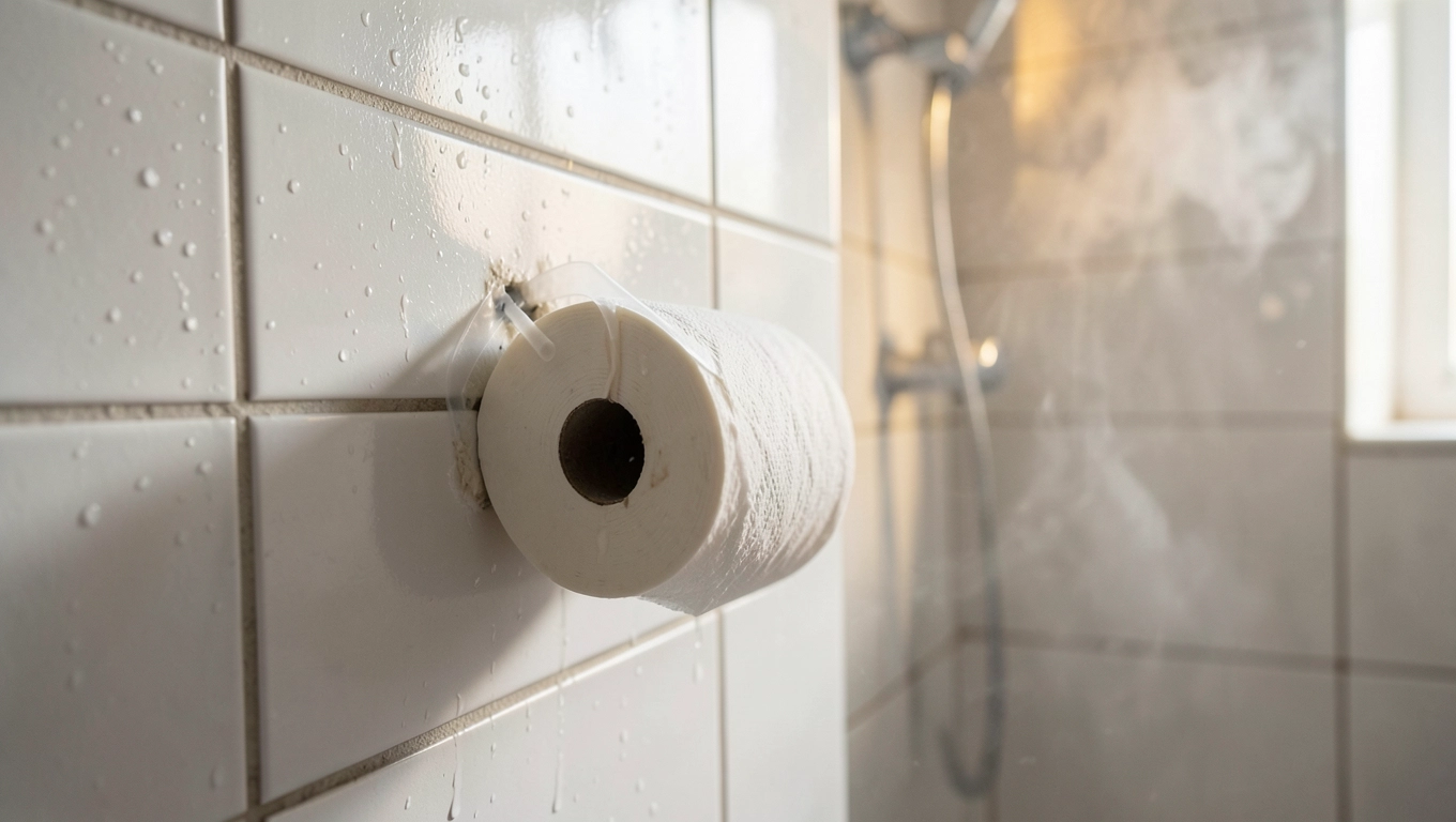 czym przykleić uchwyt na papier toaletowy