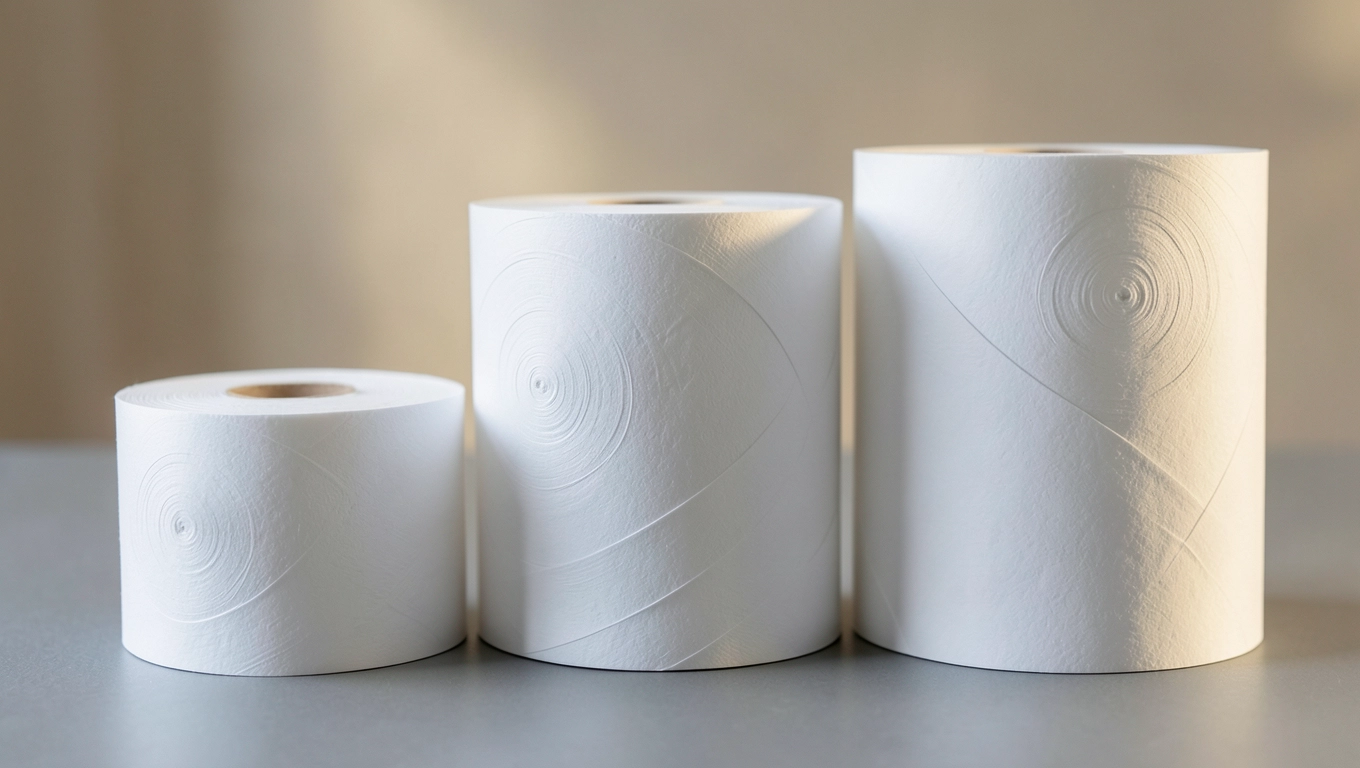 Papier jumbo do dozownika średnice 18, 19 i 23 cm w jednym zestawieniu