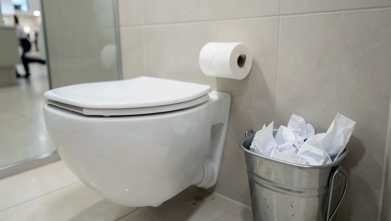 Papier toaletowy w tureckich toaletach alafranga