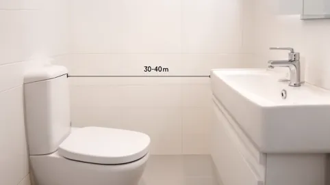 odległość między wc a umywalką