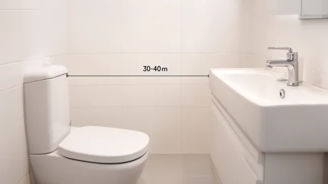 odległość między wc a umywalką