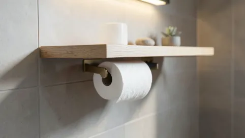 półką na papier toaletowy