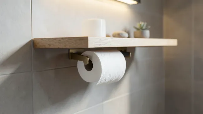 półką na papier toaletowy