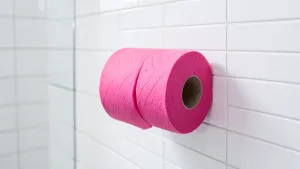 różowy papier toaletowy