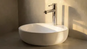 umywalka z baterią i syfonem